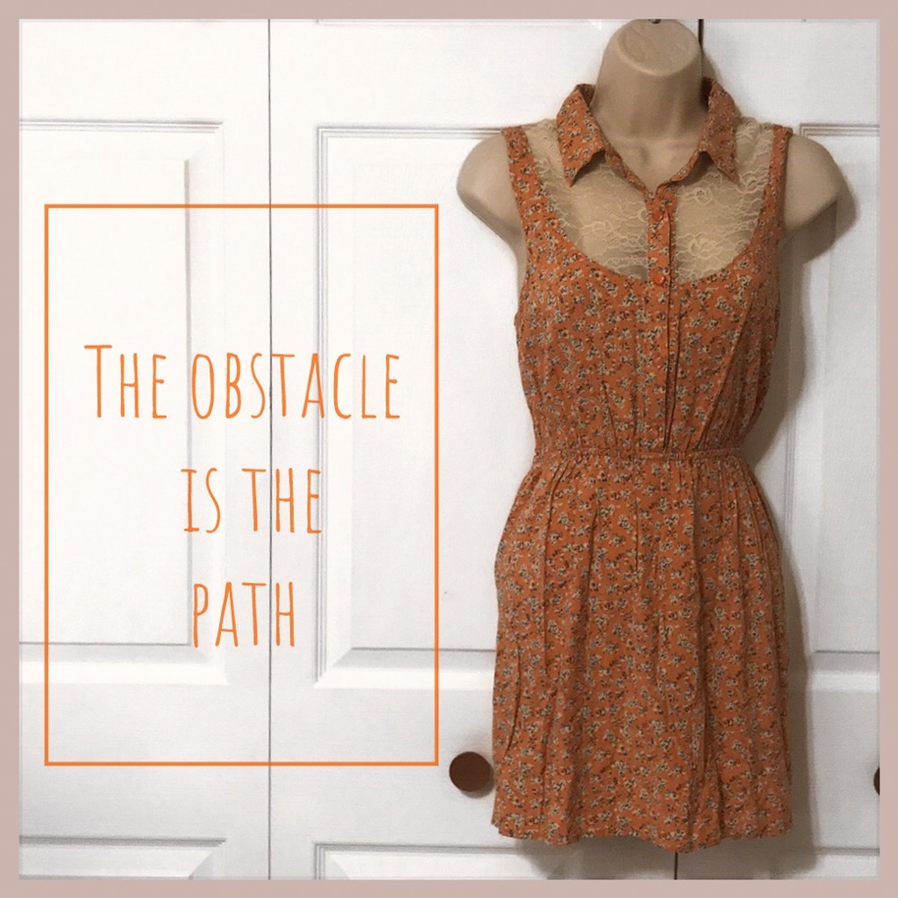Orange Floral Dress